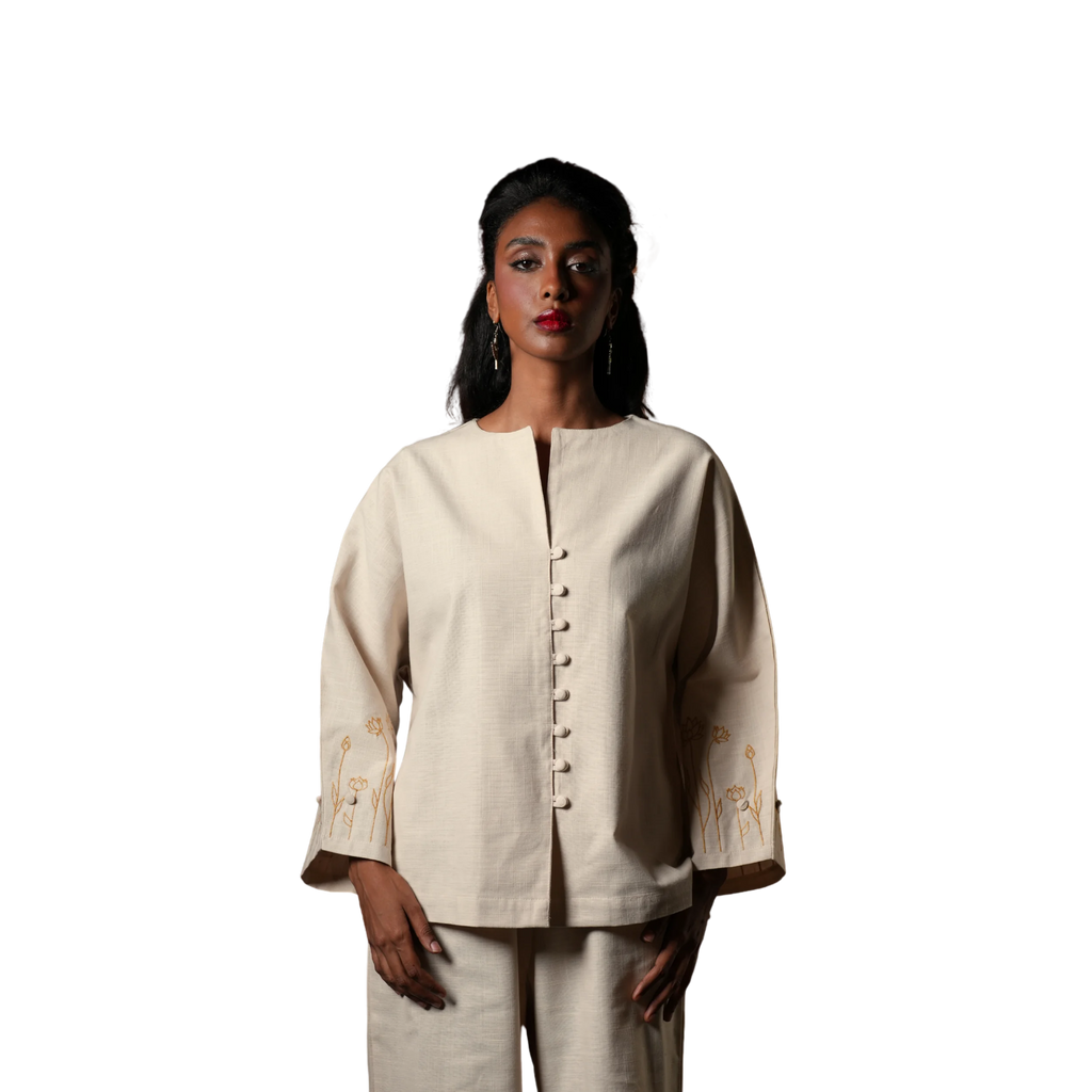 Long sleeve shirt in Beige