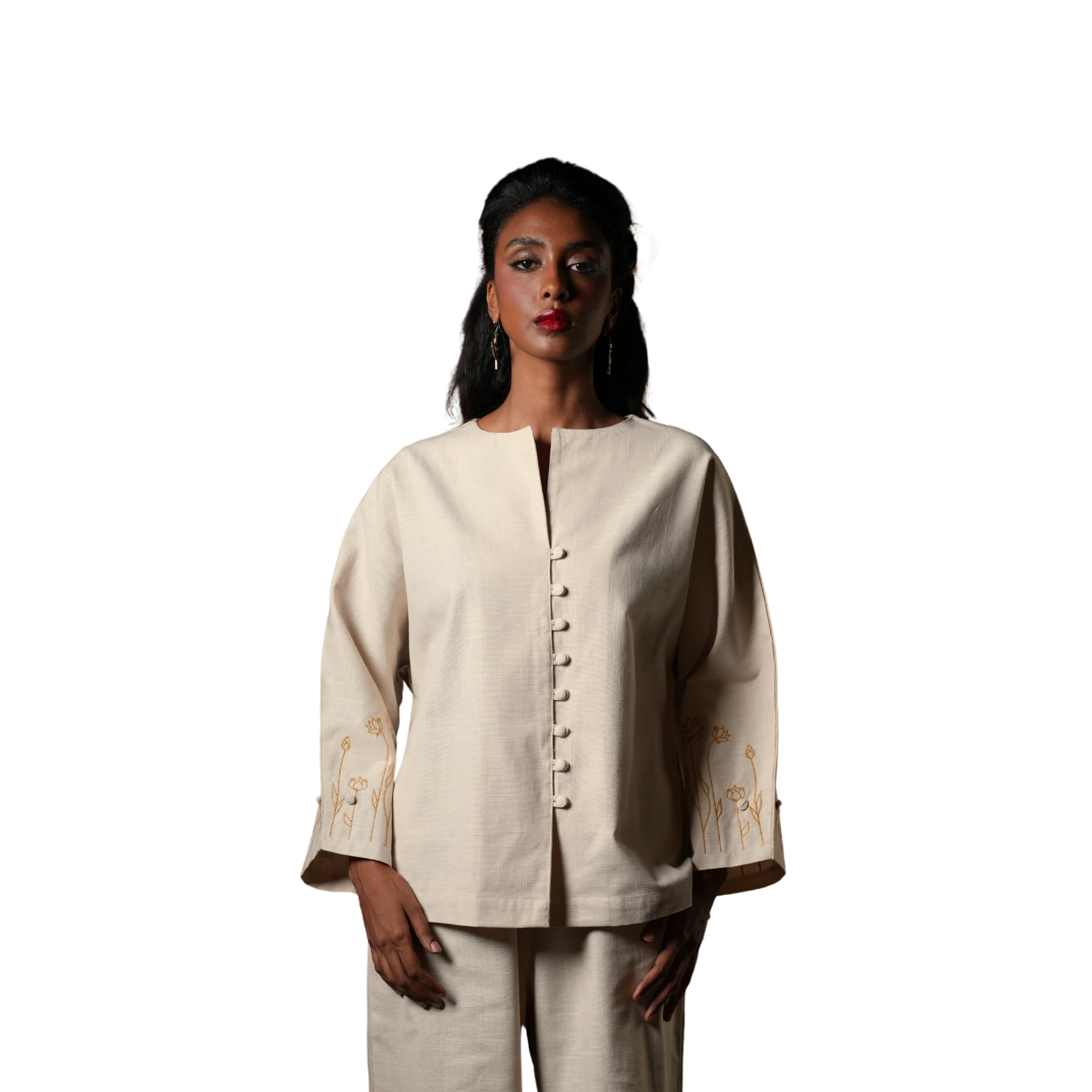 Long sleeve shirt in Beige