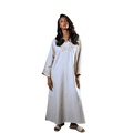 Long sleeve lotus dress in white